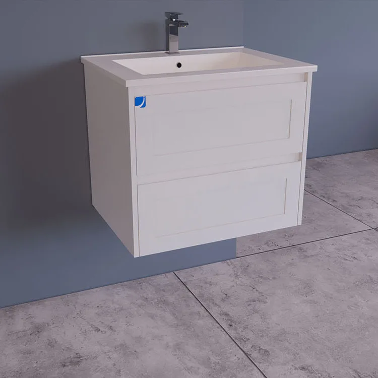 600mm Wall Hung Shaker Vanity Double Drawers