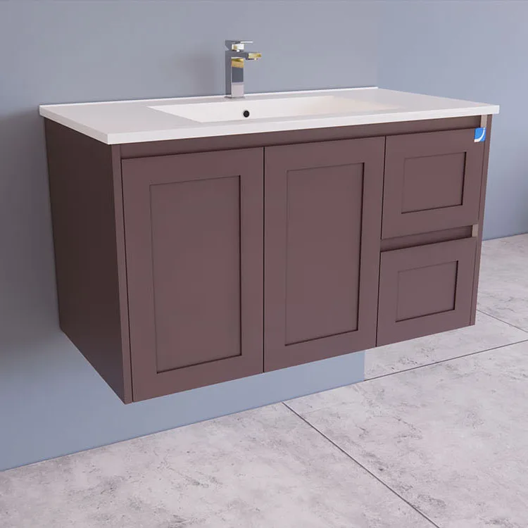Shaker Style Vanity 900mm Wall Hung Wenge Color