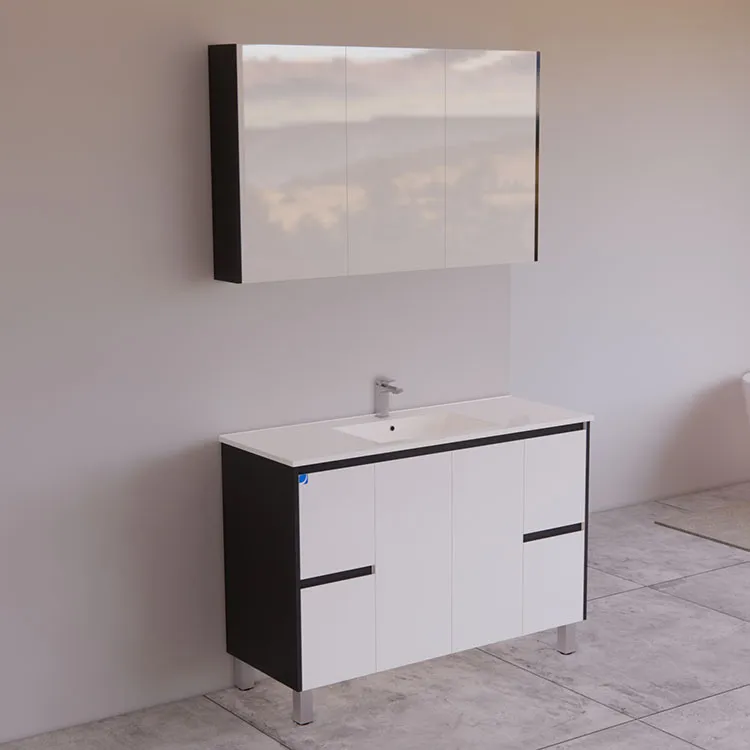 1200mm Floor Standing Finger Pull Vanities Gloss White