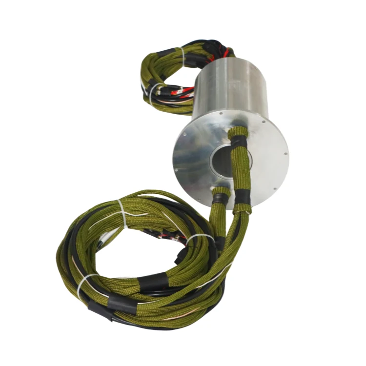 DHK060-75 Military quality 4-channel 100M Ethernet slip ring 60mm hollow shaft structure — ethernet slip rings manufactured by INGIANT