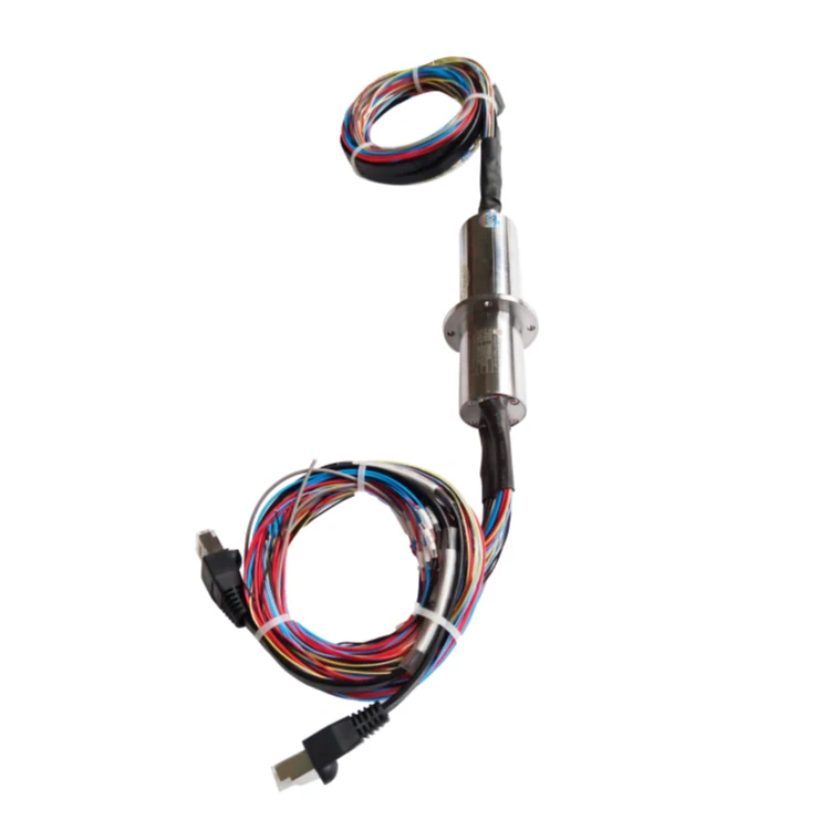 DHS028-49 Ingiant 100M Ethernet slip ring out diameter 28mm with 2 channels 100M Ethernet signal and 1-30 power channels — ethernet slip rings manufactured by INGIANT