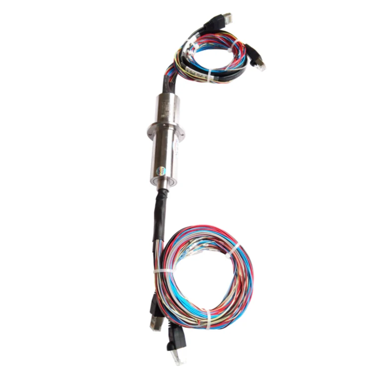 DHS028-49 Ingiant 100M Ethernet slip ring out diameter 28mm with 2 channels 100M Ethernet signal and 1-30 power channels, view 3