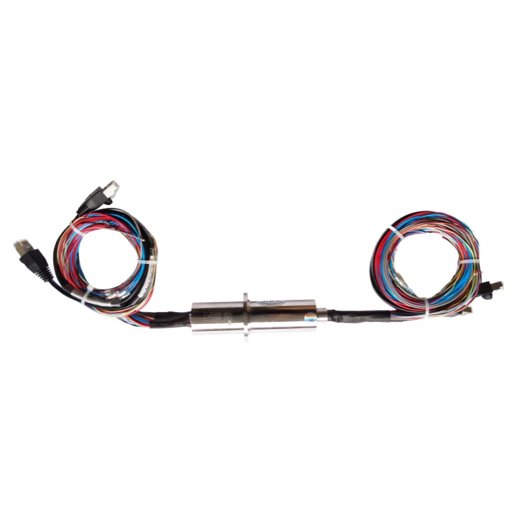 DHS028-49 Ingiant 100M Ethernet slip ring out diameter 28mm with 2 channels 100M Ethernet signal and 1-30 power channels, view 2