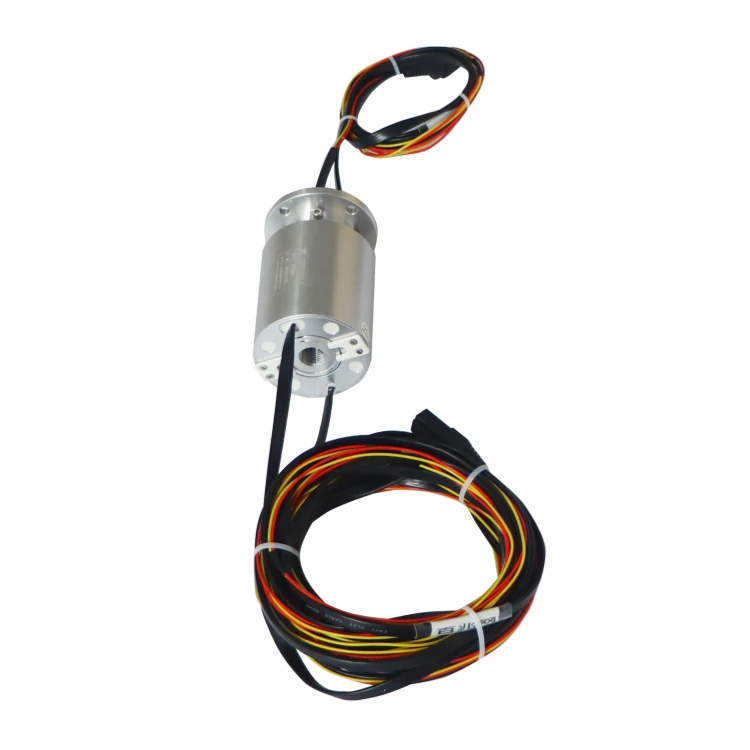 DHS060-7 100M Ethernet slip ring 1 channel 100M network diameter 60mm 2 channels power, view 3