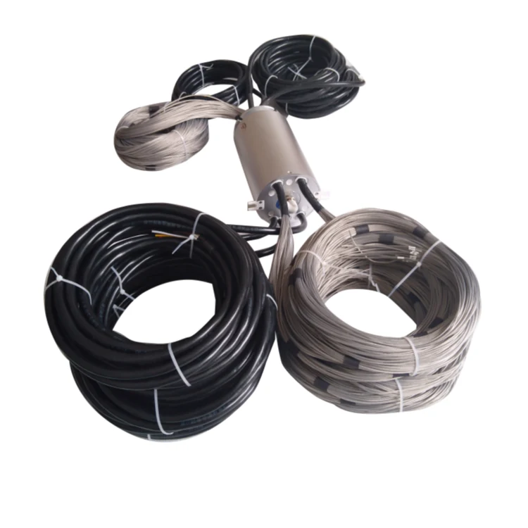 DHS120-74-1Q Ingiant 120mm gas-electric hybrid slip ring 1 channel pneumatic rotary joint + 74 electrical channels — pneumatic and liquid slip rings manufactured by INGIANT