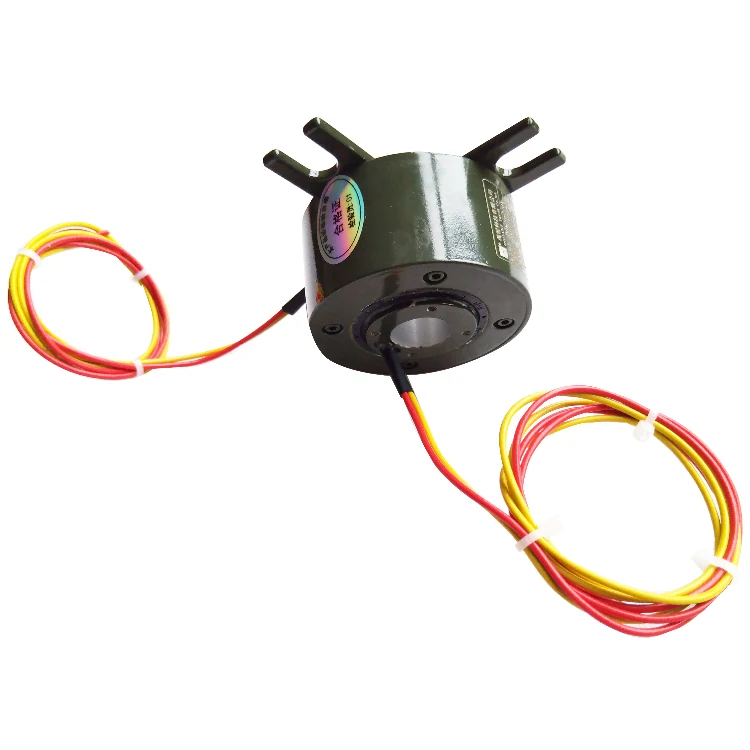 DHK016-2-10A Ingiant hole diameter 16mm through hole slip ring 2channels 10A each for dispensing machines — through bore slip rings manufactured by INGIANT