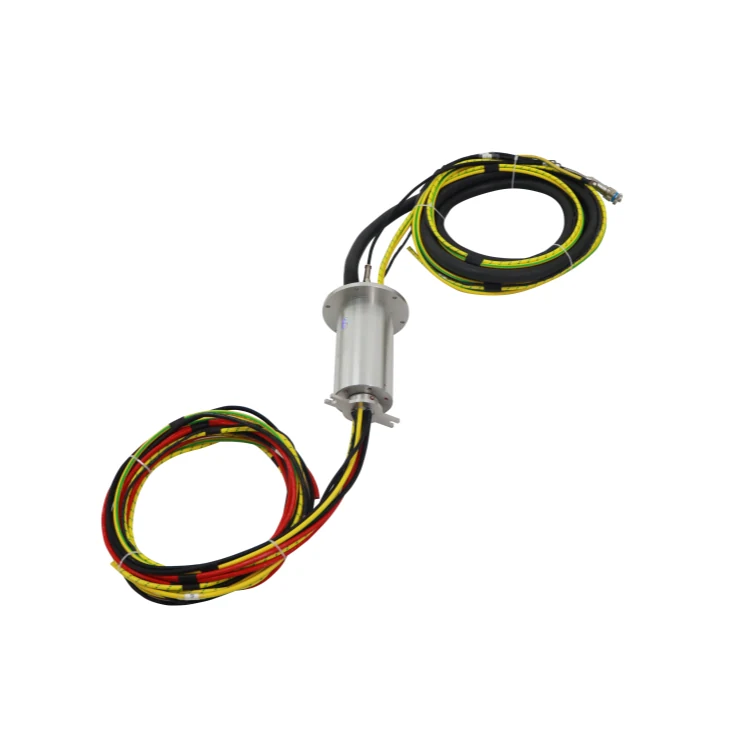 DHS090-9-4F hybrid slip rings 4 channels fiber optical rotary joint combine with 9 channels slip ring, view 2