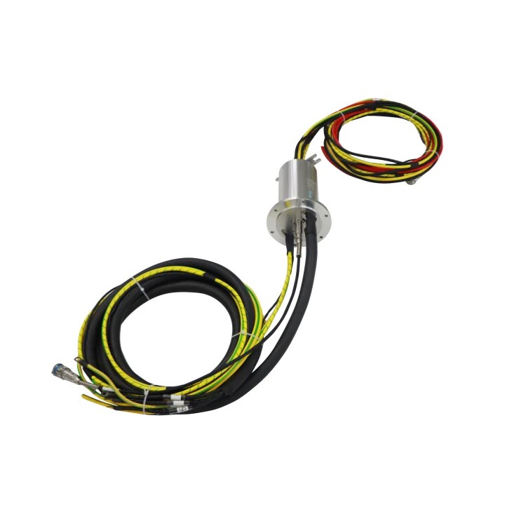 DHS090-9-4F hybrid slip rings 4 channels fiber optical rotary joint combine with 9 channels slip ring, view 3