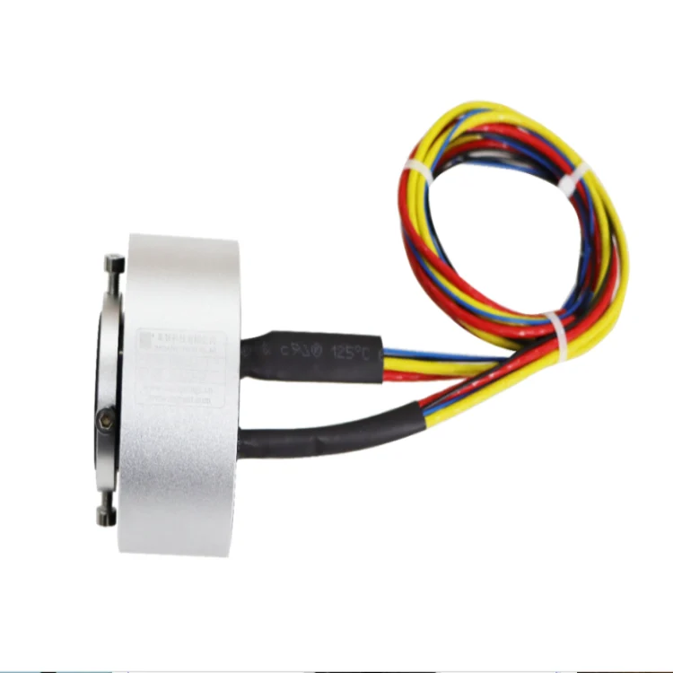 4-Wire high reliability hollow shaft slip rings for wrapping machine, view 2