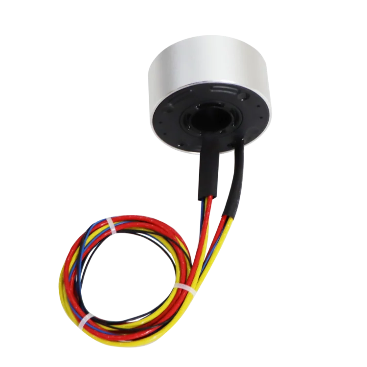 4-Wire high reliability hollow shaft slip rings for wrapping machine, view 3