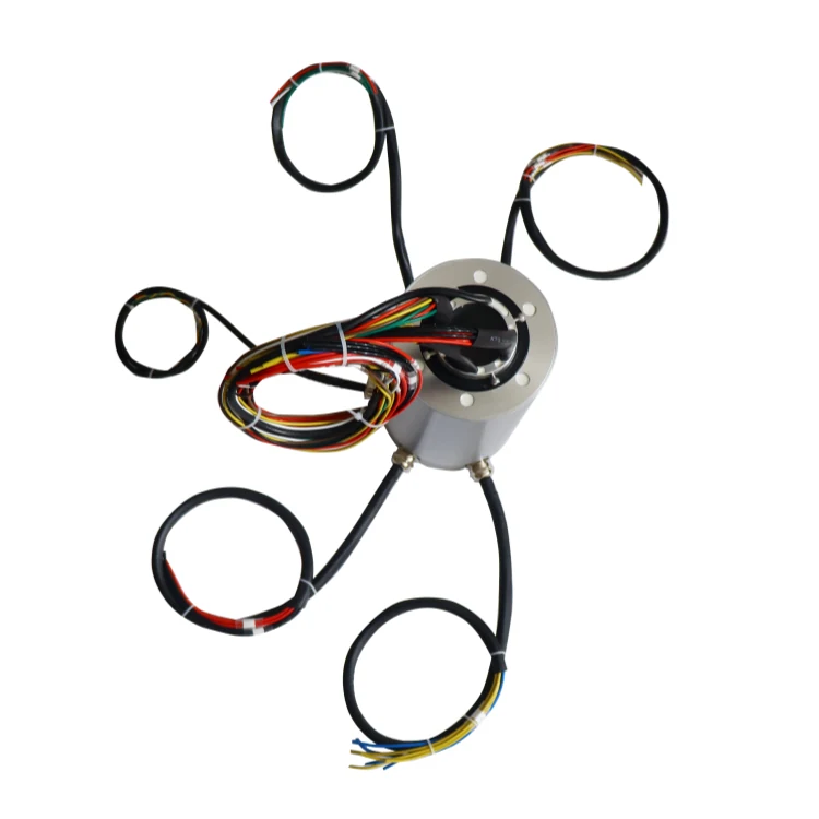 DHK050F-26 Ingiant Standard 50mm Through hole waterproof slip ring 26channels with IP65-IP68 for Port Machinery, view 2