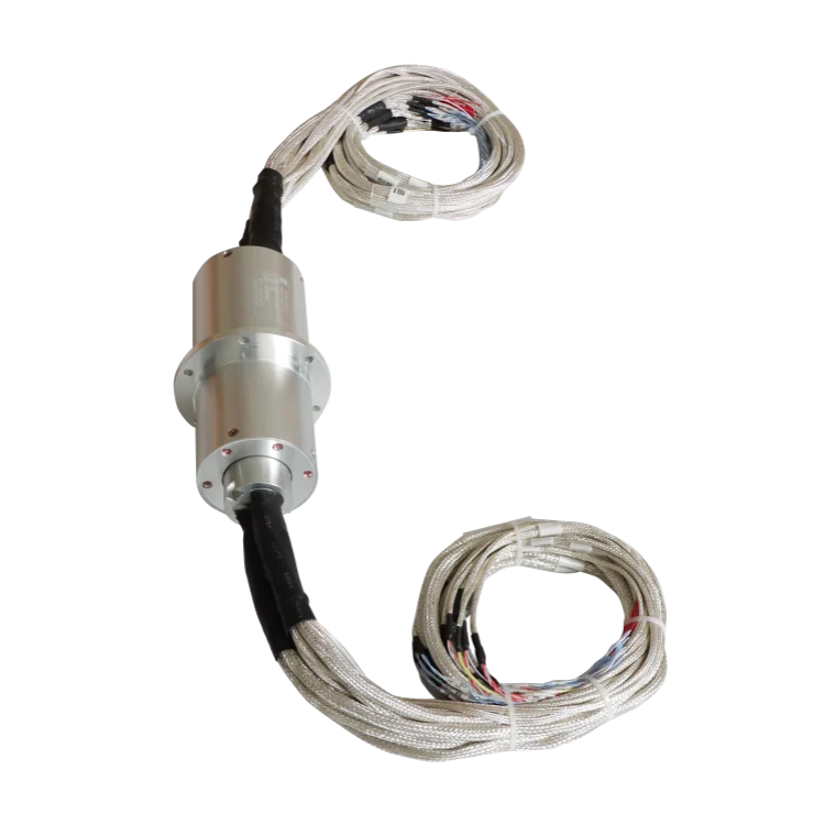 Ingiant hybrid slip ring combine 73 channels power and 1 radio frequency slip ring — hybrid slip rings manufactured by INGIANT