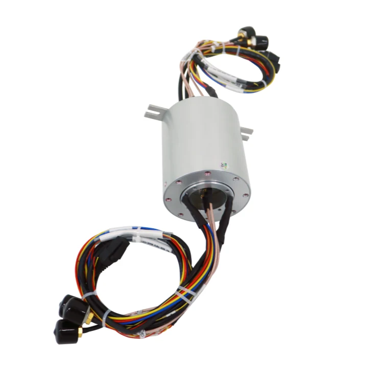 DHS090-21-3S 90mm 3-channel RF rotary joint + electrical + 2channels 100M network signal — rf rotary joints and coax slip rings manufactured by INGIANT