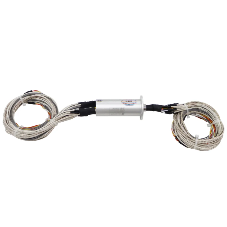 DHS027-42 Non-standard customization capsulated miniature slip ring with flange – 22mm diameter, 42 wires — capsulated slip rings manufactured by INGIANT
