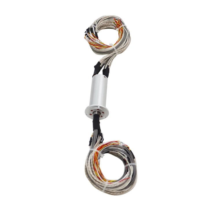 DHS027-42 Non-standard customization capsulated miniature slip ring with flange – 22mm diameter, 42 wires, view 3