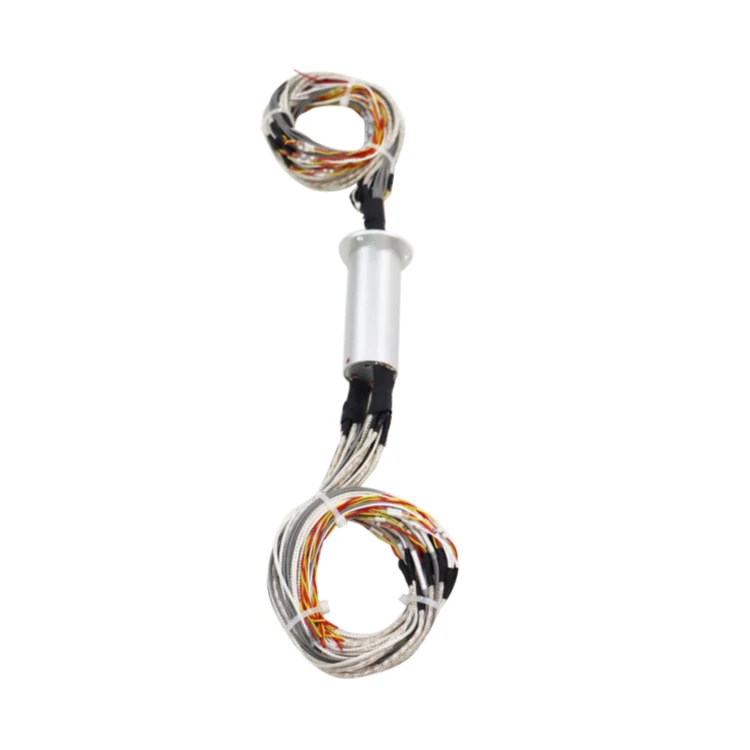 DHS027-42 Non-standard customization capsulated miniature slip ring with flange – 22mm diameter, 42 wires, view 2
