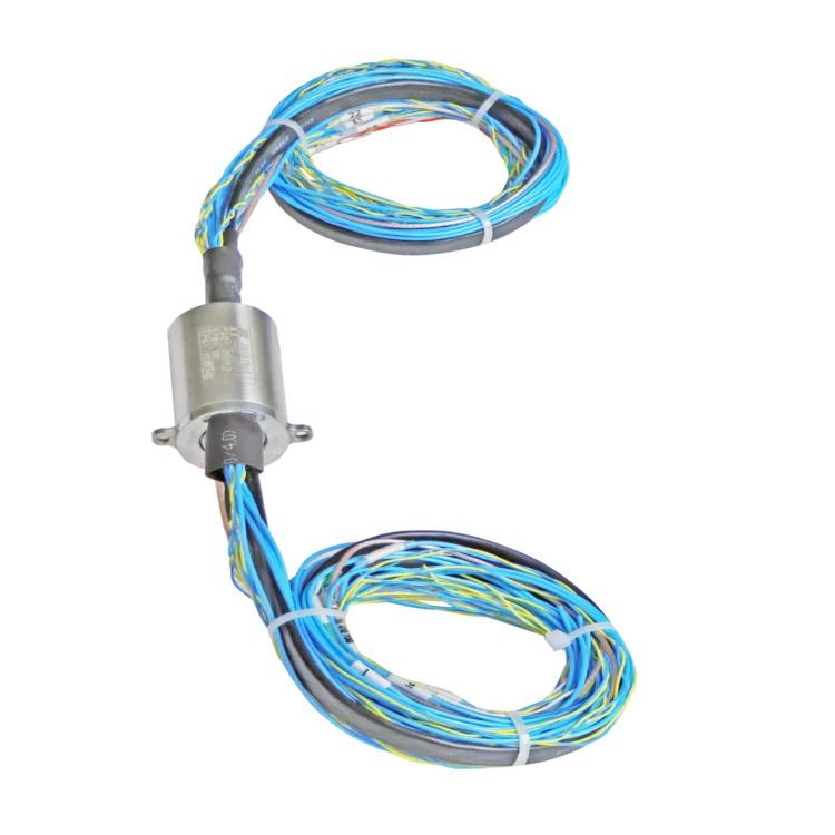 DHS024-24 flange install solid shaft capsulated slip ring 24mm 24channels, view 3