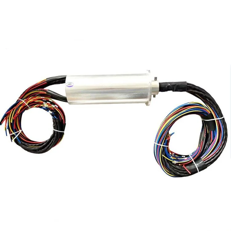DHS099-53-20A solid shaft conductive capsulated slip ring 50 circuits 20A, view 2