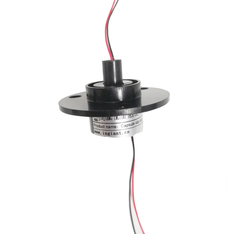 Compact mini 2A capsule slip ring with flange, view 3