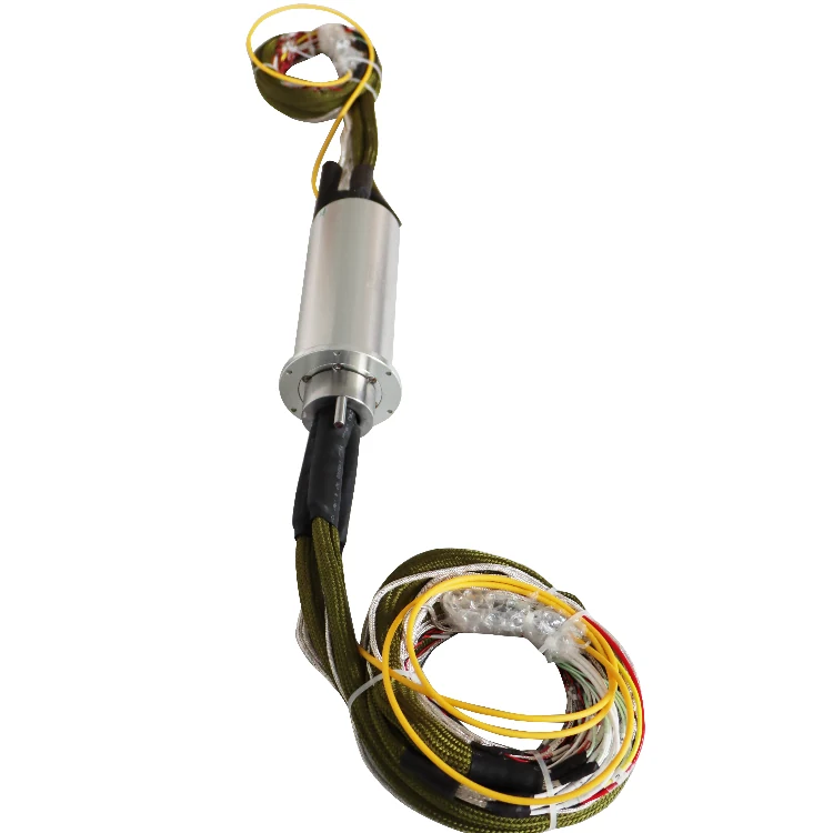 DHS060-54-1F photoelectric hybrid slip rings 54 channels with 1 fiber optic slip ring, view 3