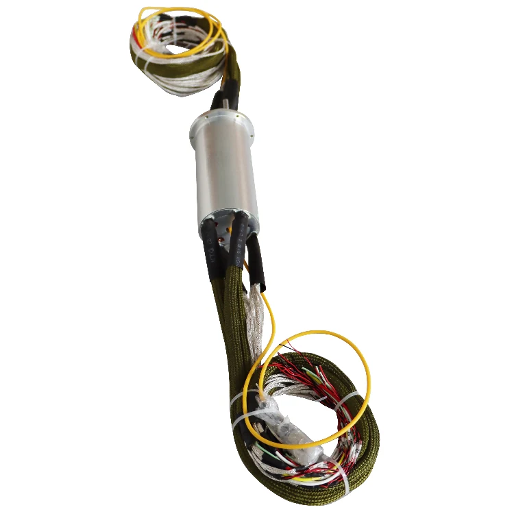 DHS060-54-1F photoelectric hybrid slip rings 54 channels with 1 fiber optic slip ring — fiber optic rotary joints manufactured by INGIANT