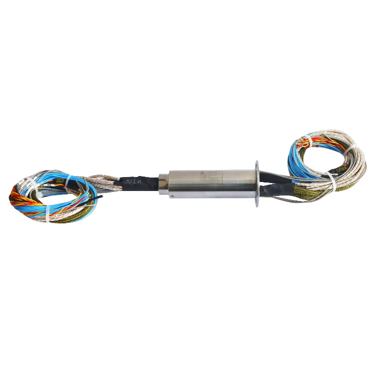 DHS027-6-2A-002 Ingiant custom solid shaft compact conductive slip ring OD 27mm 38 channels, view 2