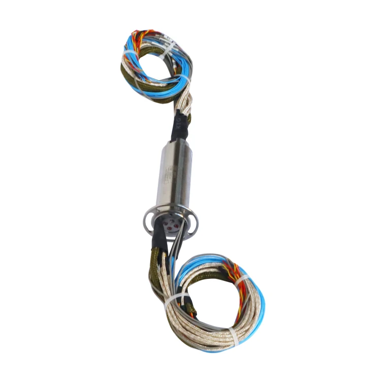 DHS027-6-2A-002 Ingiant custom solid shaft compact conductive slip ring OD 27mm 38 channels — capsulated slip rings manufactured by INGIANT