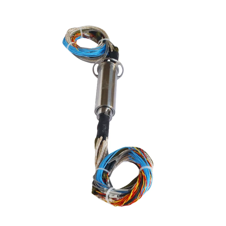 DHS027-6-2A-002 Ingiant custom solid shaft compact conductive slip ring OD 27mm 38 channels, view 3