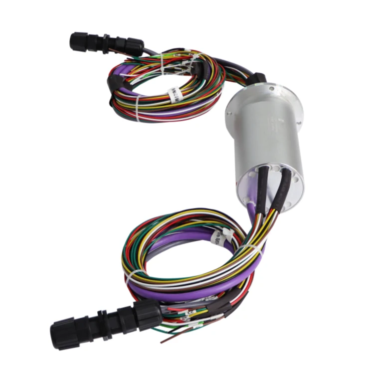 DHS078-44-002 customized Ethernet slip ring diameter 78mm hybrid power and signal — ethernet slip rings manufactured by INGIANT