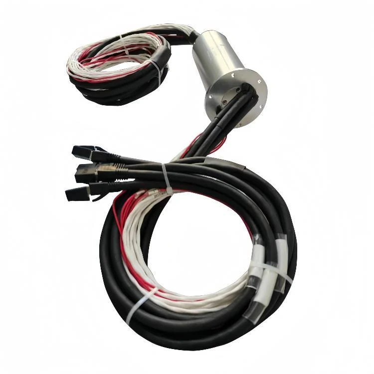 DHS062-58 Customized Gigabit Ethernet slip ring inner diameter 62mm hybrid 4-channel Gigabit network — ethernet slip rings manufactured by INGIANT