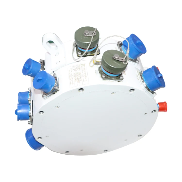 DHS210-69-2F High-end customized photoelectric slip rings, using aviation plug connector, 69 channels power combined with 2 channels optical fiber — hybrid slip rings manufactured by INGIANT