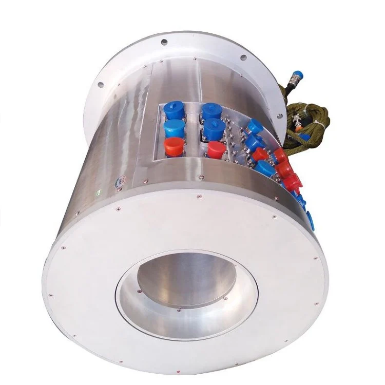 DHK140-146 customized through hole slip ring with aviation plug at stator end, view 2