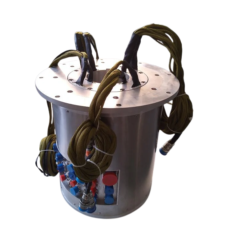 DHK140-146 customized through hole slip ring with aviation plug at stator end, view 3