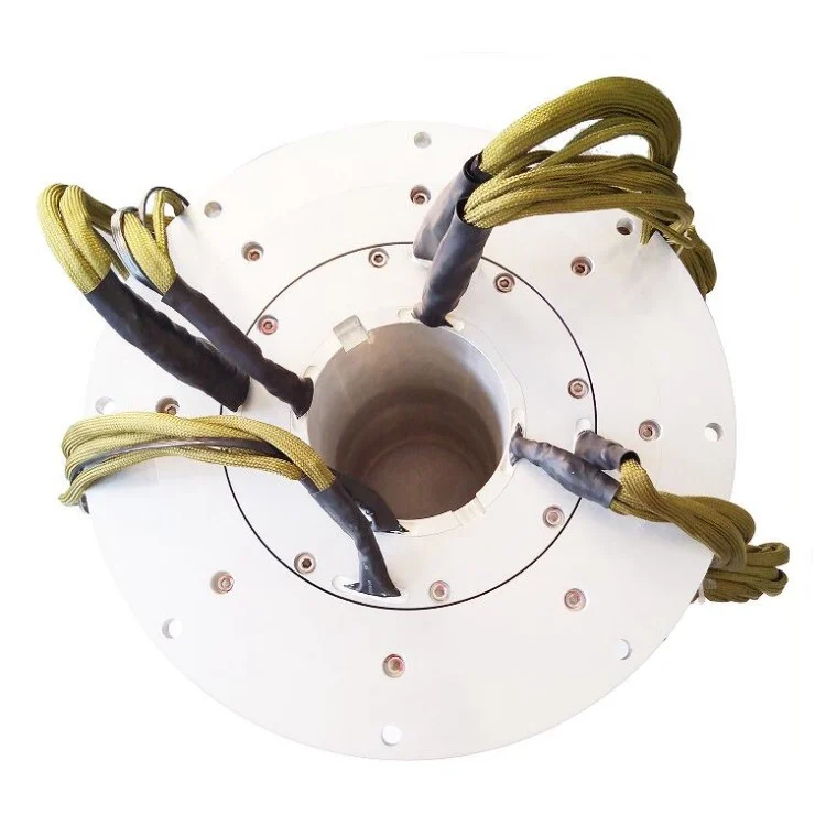 DHK140-146 customized through hole slip ring with aviation plug at stator end, view 4