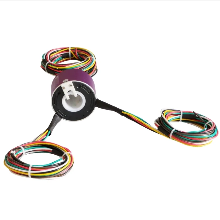 DHK030-12-10A-002 through hole slip ring hole diameter 30mm 12 channels of 10A electrical power and signals, view 3
