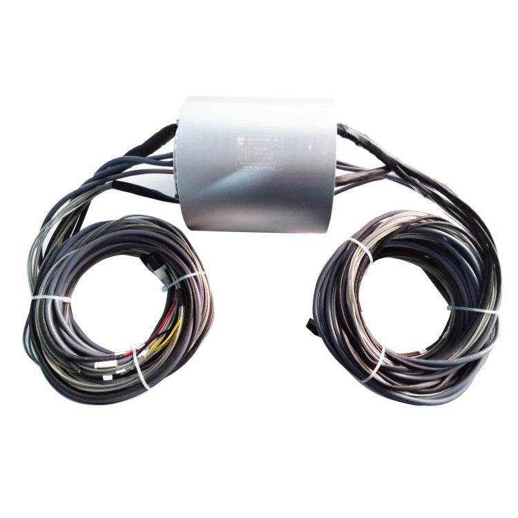 DHK080F-27 Ingiant waterproof slip ring hole diameter 80mm with 2 channels ethernet signal and 9 channels power, view 2