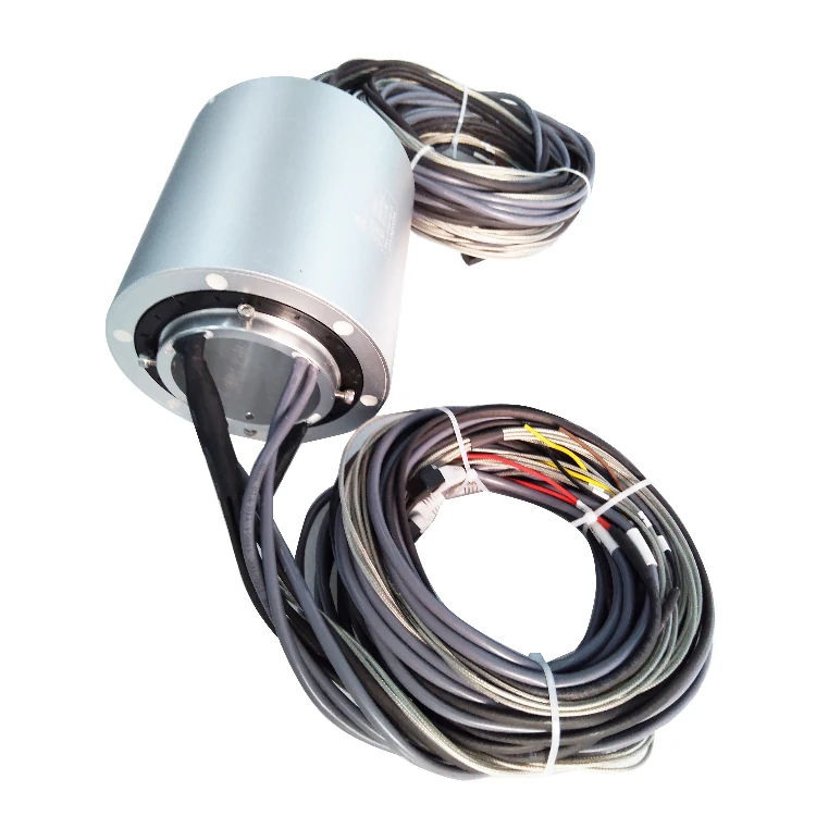 DHK080F-27 Ingiant waterproof slip ring hole diameter 80mm with 2 channels ethernet signal and 9 channels power — through bore slip rings manufactured by INGIANT