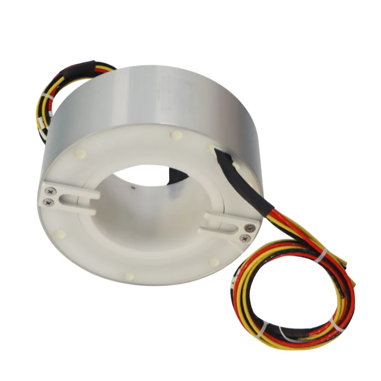 DHK100-6-20A Standard through bore slip ring series hole diameter 100mm 6 channels 20A — through bore slip rings manufactured by INGIANT