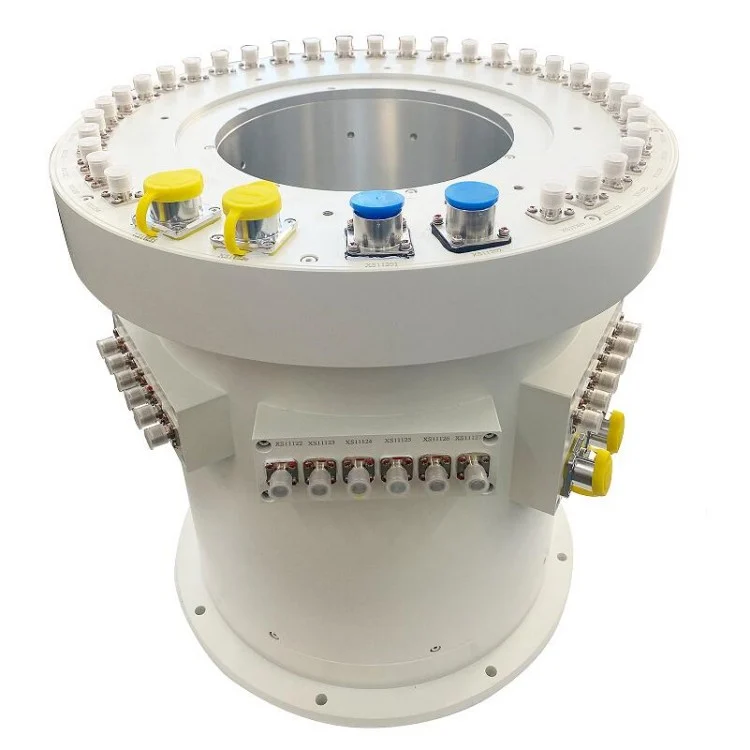 DHK200-58 large hole diameter through hole slip ring with aviation plug at rator end, view 3