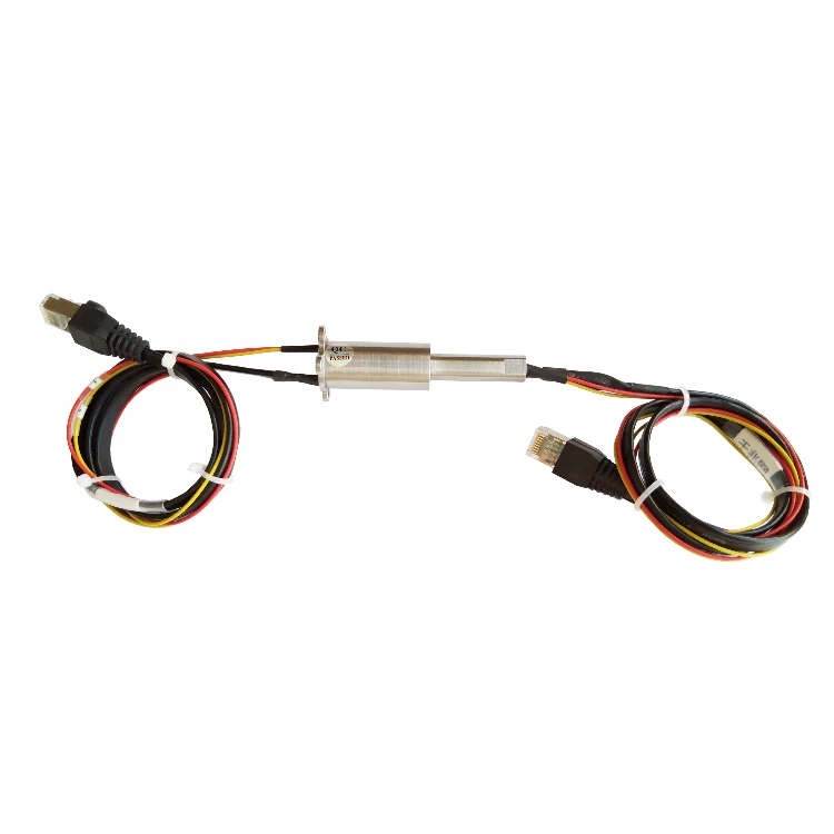 DHS018-11 Ingiant Gigabit Ethernet slip ring outer diameter 18mm with 1 channel Gigabit Ethernet signal and 2 channels power, view 2