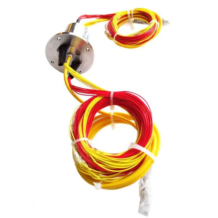 DHS029-20-2A-1F miniature capsule slip ring 2A 20 circuits with one fiber optic, view 2