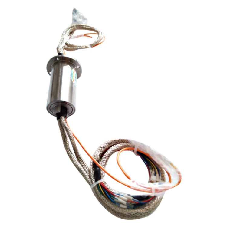 DHS030-25-2A-1F Photoelectric slip ring combination 25-channel 2A electrical slip ring and 1-channel fiber optic slip ring, view 2