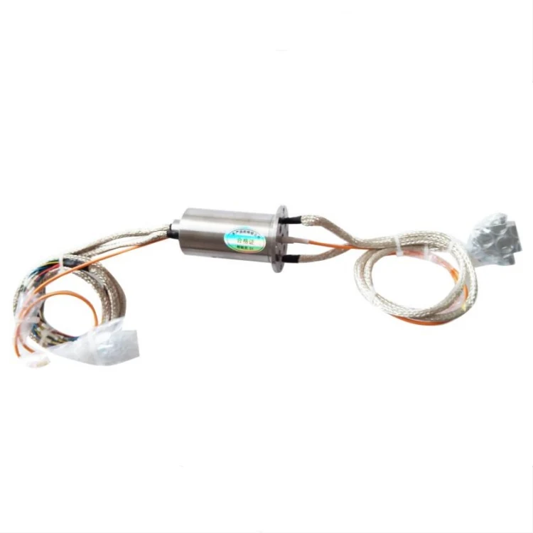 DHS030-25-2A-1F Photoelectric slip ring combination 25-channel 2A electrical slip ring and 1-channel fiber optic slip ring, view 3