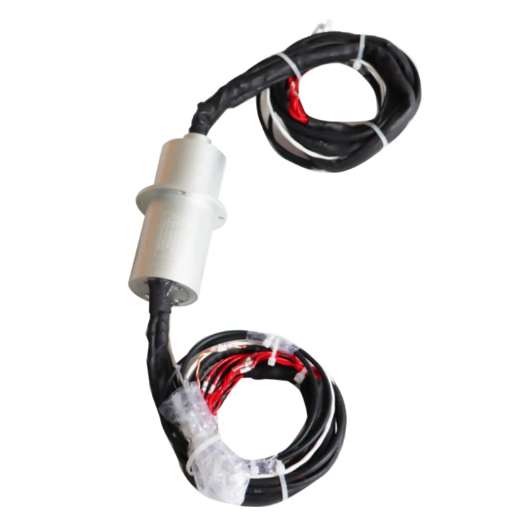 DHS040-28-1F integral precision optoelectronic slip ring transmit 1 optical fiber and 28 electrical channels, view 2