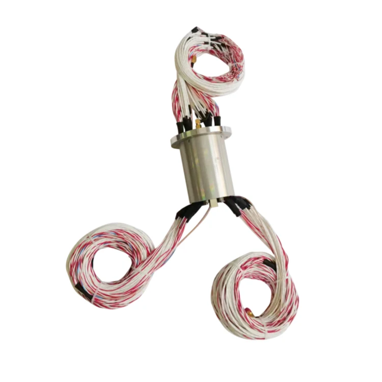 DHS070-95-1S hybrid slip ring combined 95 electrical channels and one RF slip ring, view 2