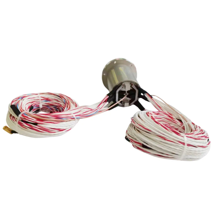 DHS070-95-1S hybrid slip ring combined 95 electrical channels and one RF slip ring, view 3