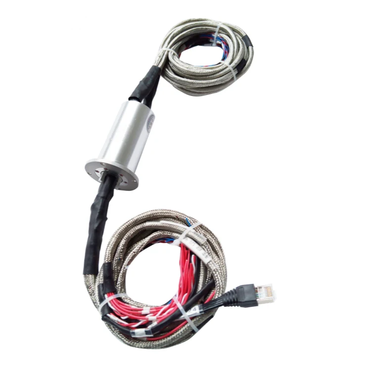 DHS042-34 Solid shaft turntable slip ring outer diameter 42mm combination 34 channels current/signal — customized slip rings manufactured by INGIANT