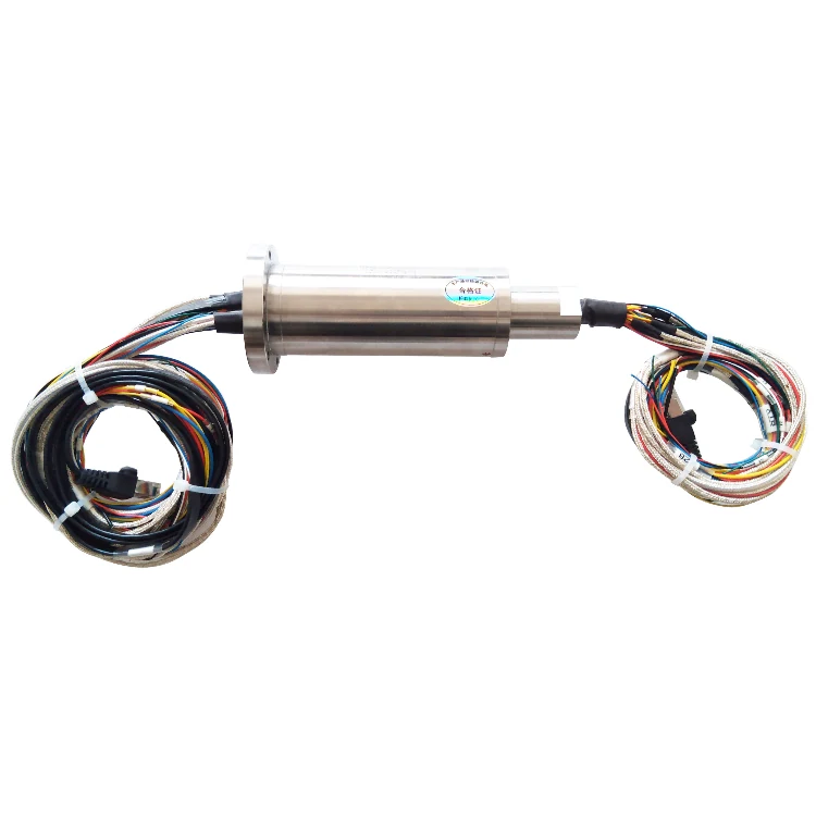 DHS044-39 Ingiant solid shaft Ethernet slip ring 44mm with 5A current/2A signal/1000M Ethernet signal, view 2
