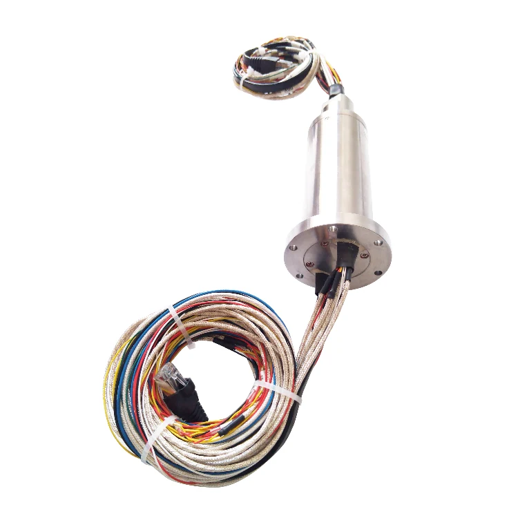 DHS044-39 Ingiant solid shaft Ethernet slip ring 44mm with 5A current/2A signal/1000M Ethernet signal — ethernet slip rings manufactured by INGIANT