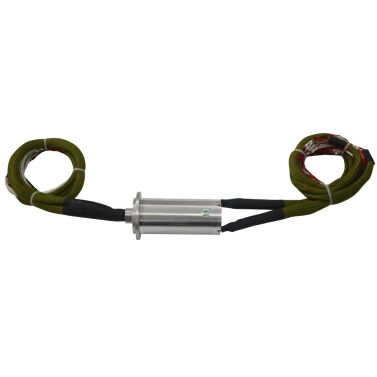 DHS044-41 Ingiant Rotor flange slip ring out diameter 44mm 41 channels power and signal with a flange on the rotor part, view 2